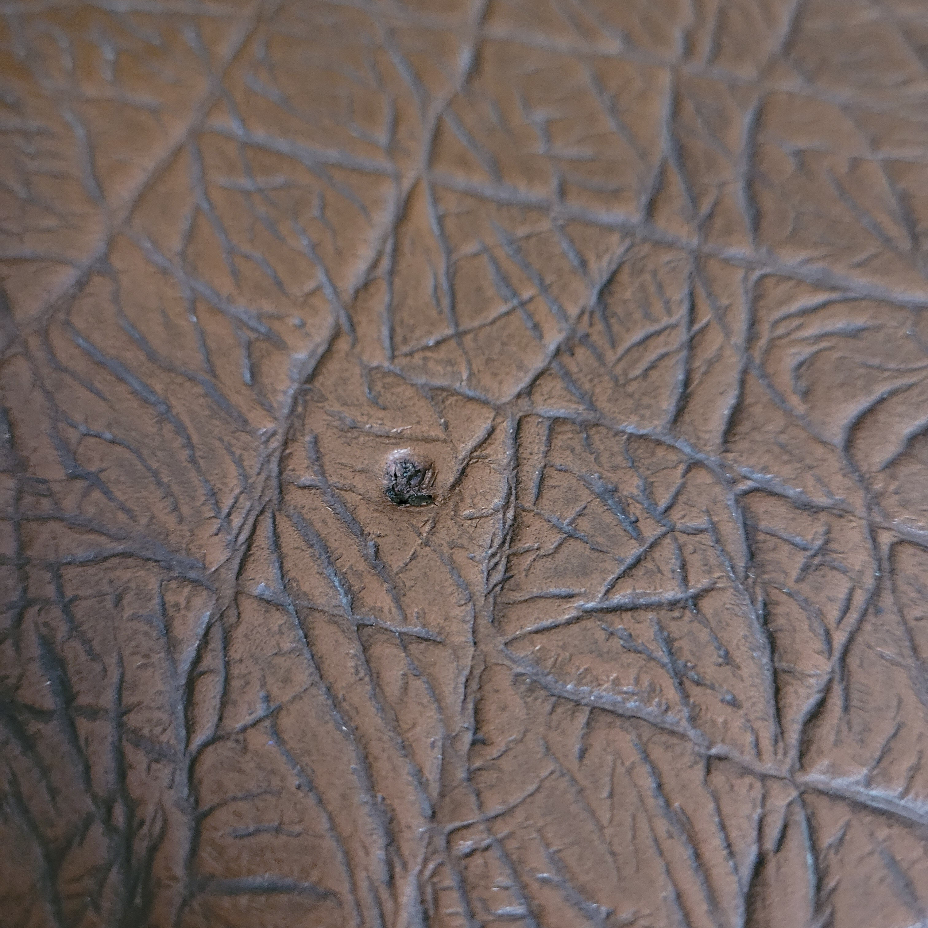 Fauteuil en skaï marron vintage