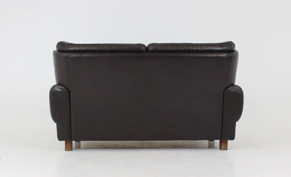 Canapé mid-century en cuir noir