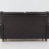 Canapé mid-century en cuir noir
