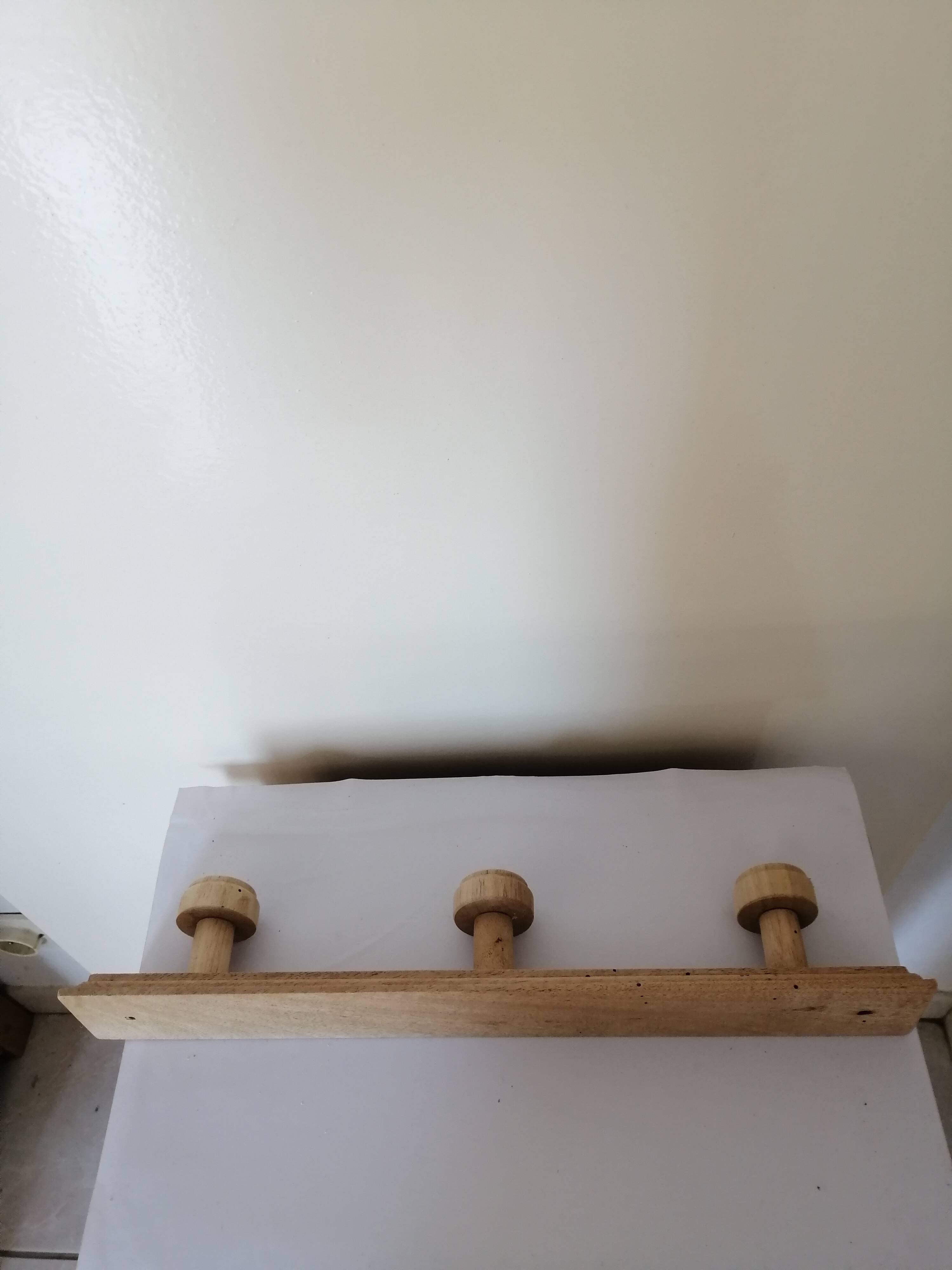 Vintage raw wood wall coat rack