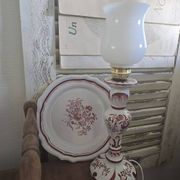 Original porcelain lamp with a base in the style of Gabriel Fourmaintraux.