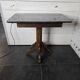 Old pedestal table with oak legs and marble top