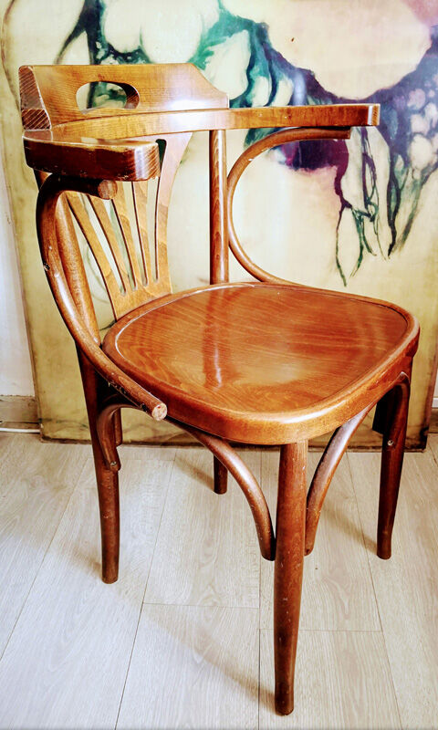 Fauteuil de bureau des années 50 en bois courbé
