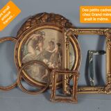 Old Art Deco frame carved wood silver 16.6x11.6 cm, hardwood 14.3x9.4 cm SB