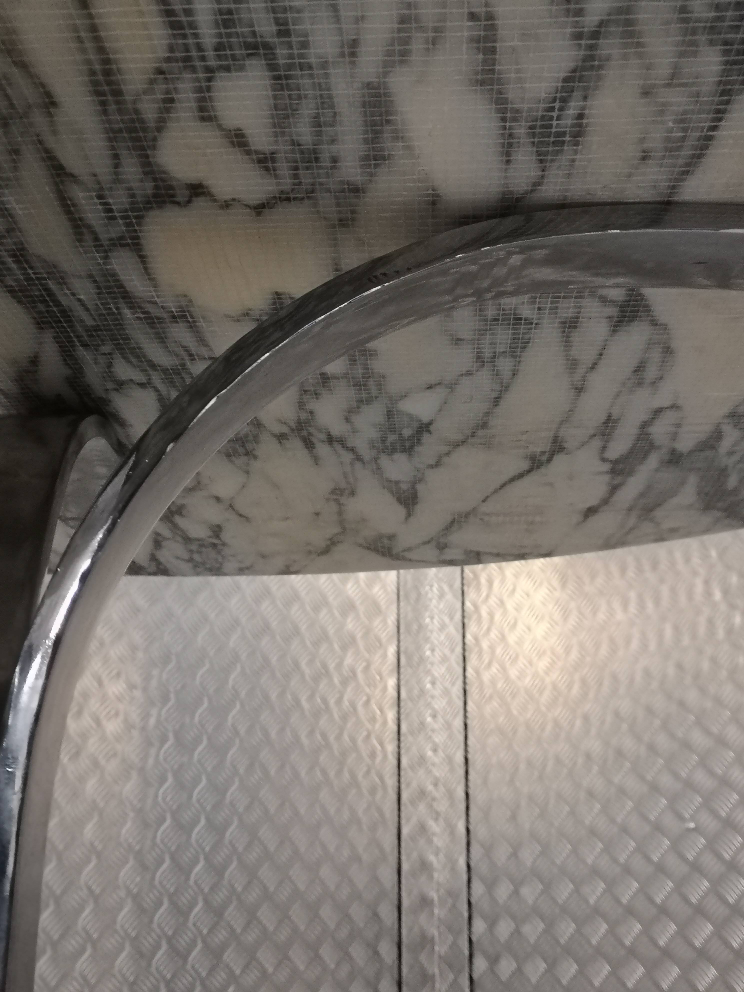 tulip table in marble and chrome metal italy 1970