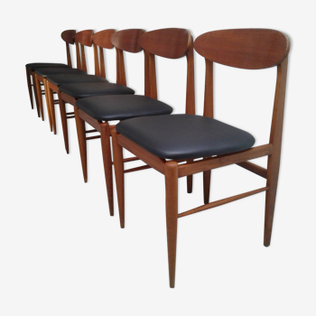 Ensemble de 6 chaises style scandinave années 60