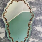 Miroir biseauté et églomisé style baroque vintage