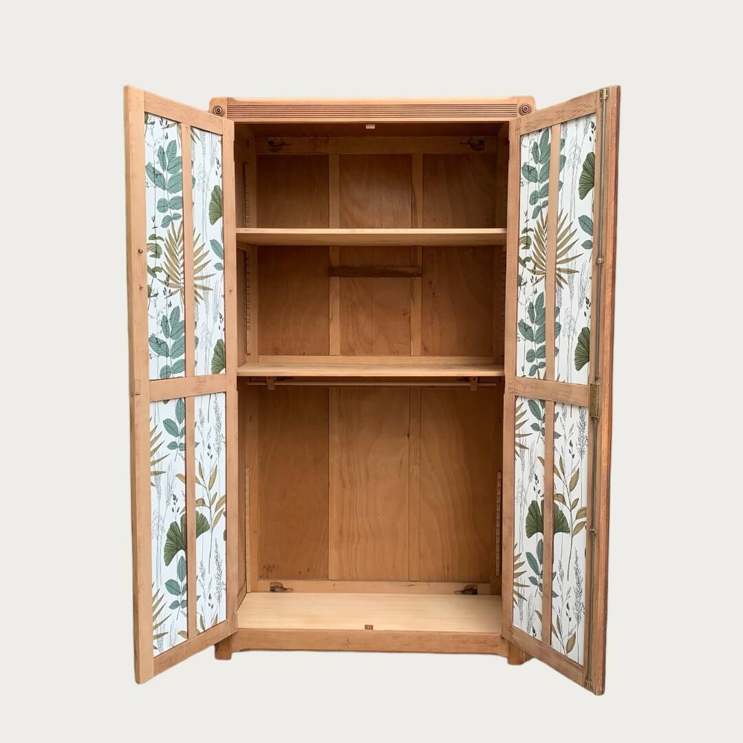 Parisian paneled cabinet in raw wood, 1940