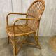 Série de 4 fauteuils rotin vintage