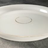 Old servant's tray in white opaline 26 cm