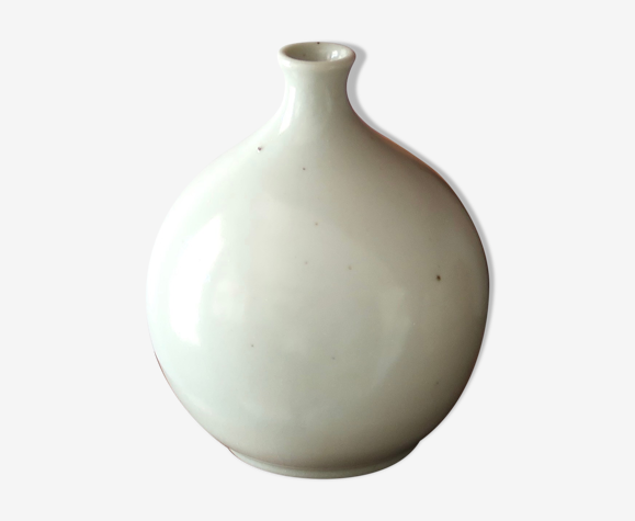 Vase en porcelaine Céladon signé A. Monique A.T, années 70