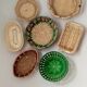 Composition of vintage colorful baskets