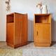 Art Deco pair of bedside tables in light oak by A. Gardner & Son