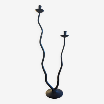 Wrought iron hysteria candle holder - 80s brutalist design