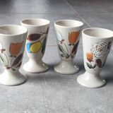 Mazagrans Mugs X 4 in glazed stoneware from the 70s