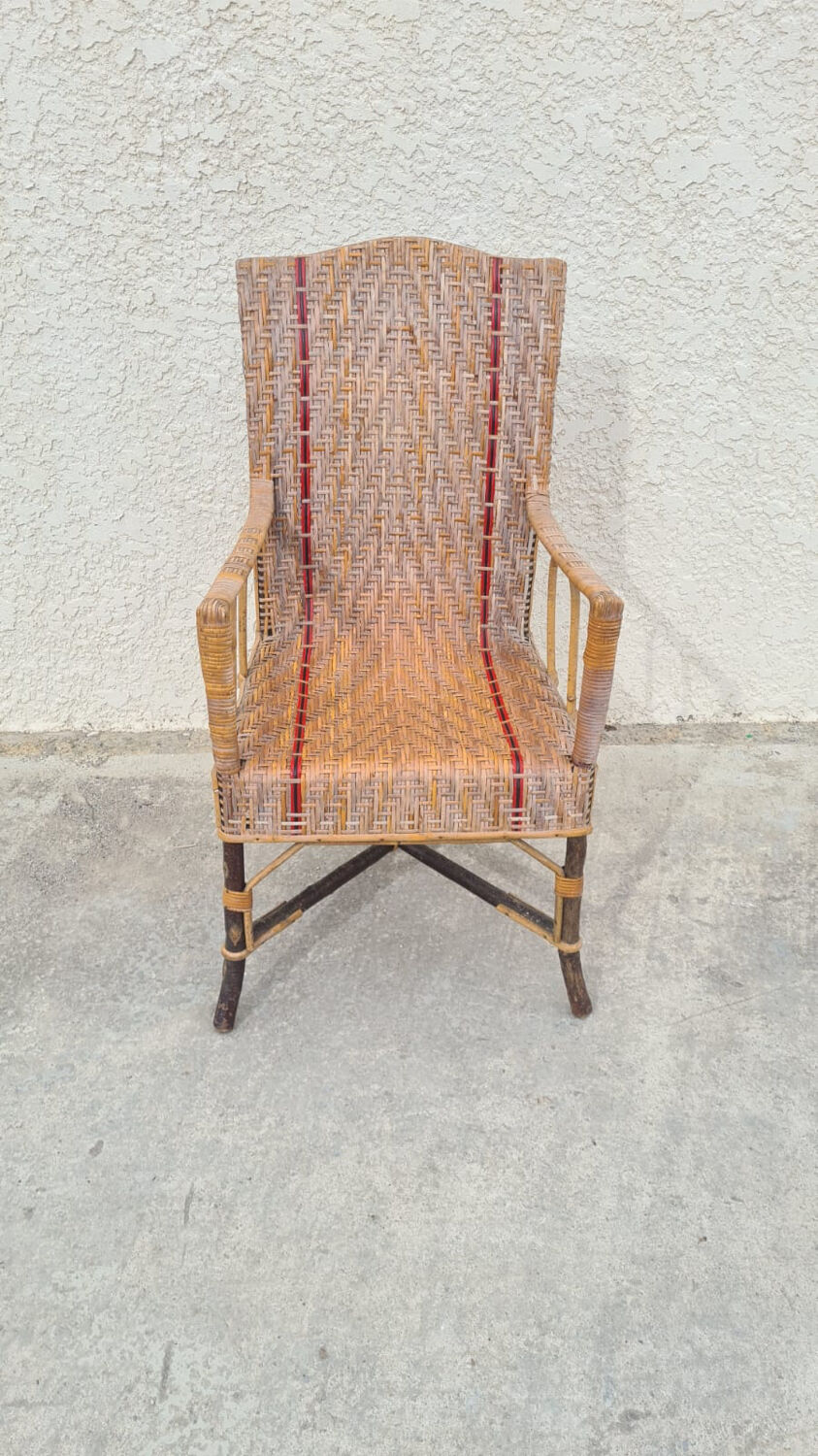 Rattan armchair "A la Girafe"