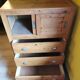 Vintage chiffonnier raw wood 3 drawers 2 doors