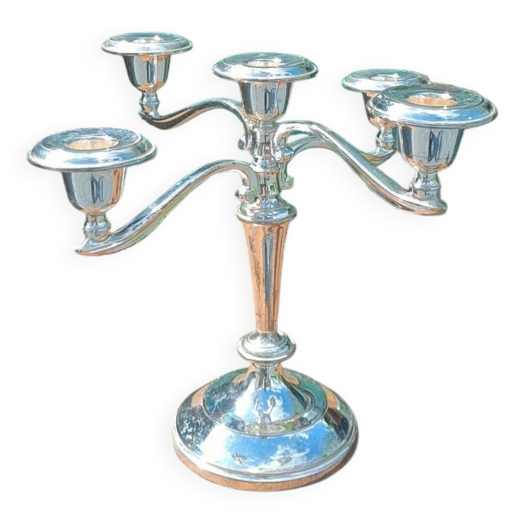 English silver candelabra candlestick
