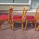 6 baumann bistro chairs wood and skaï red - vintage