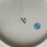 6 deep plates, antique porcelain with flowers and gilding, P L Limoges.