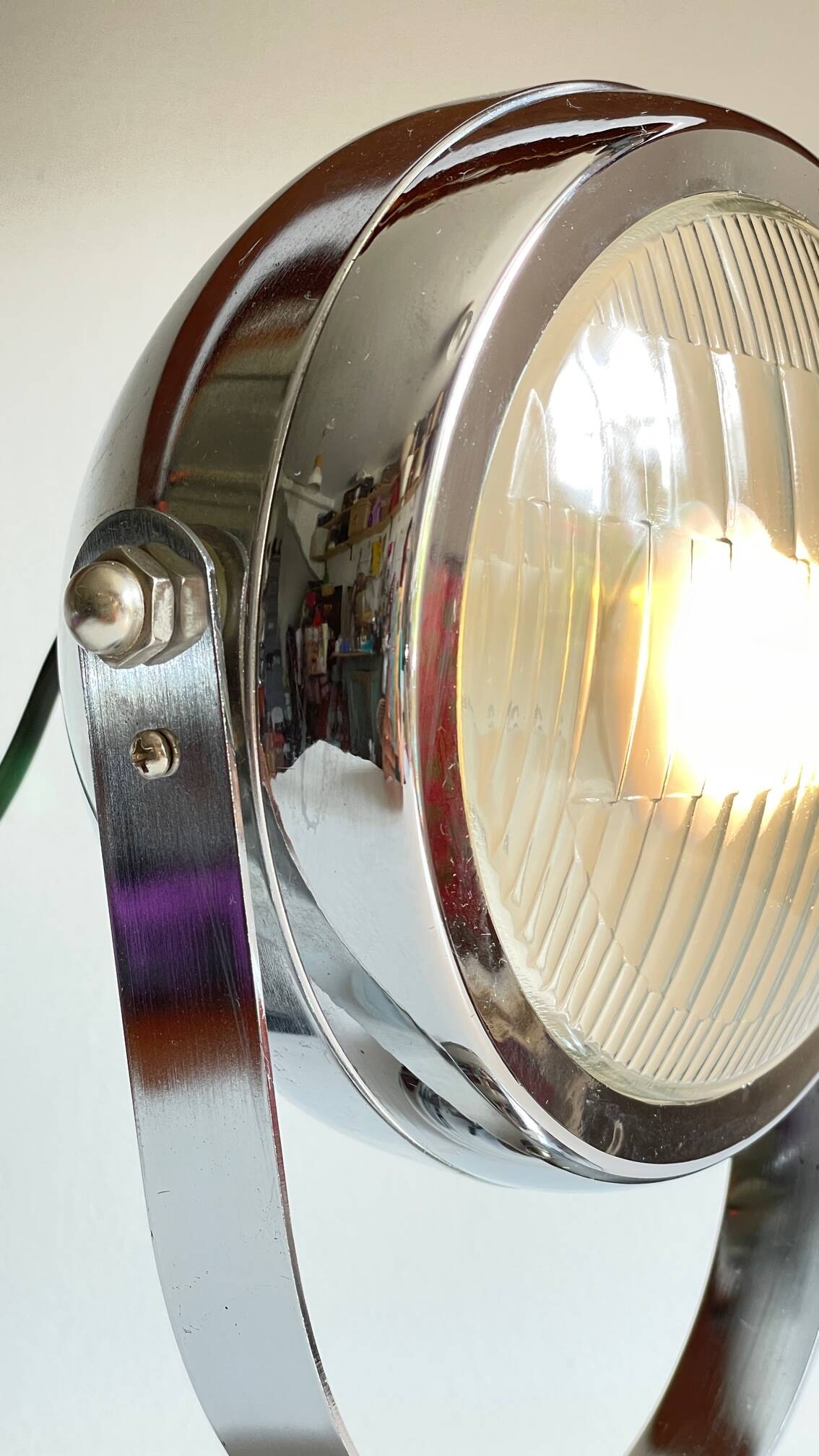 Chrome-plated metal headlight bulb, 1990s