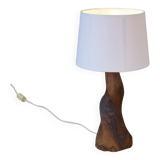 Brutalist walnut wood lamp 1960s