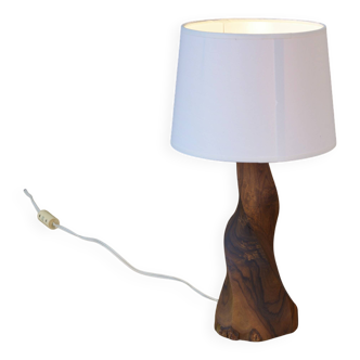 Brutalist walnut wood lamp 1960s