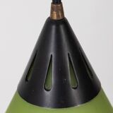 Vintage 60's chandelier in green glass, italian design