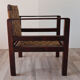 Vintage wooden armchair and braided rope circa 1950