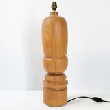 Wooden lamp foot turned vintage 1970