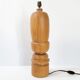 Pied de lampe en bois tourné vintage 1970