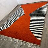 Handmade Moroccan rug, natural wool, 3x2 m.