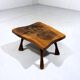 Set of 2 small brutalist wooden plant tables side tables 1960–70’s