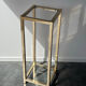 Golden metal and glass side table – 1970s