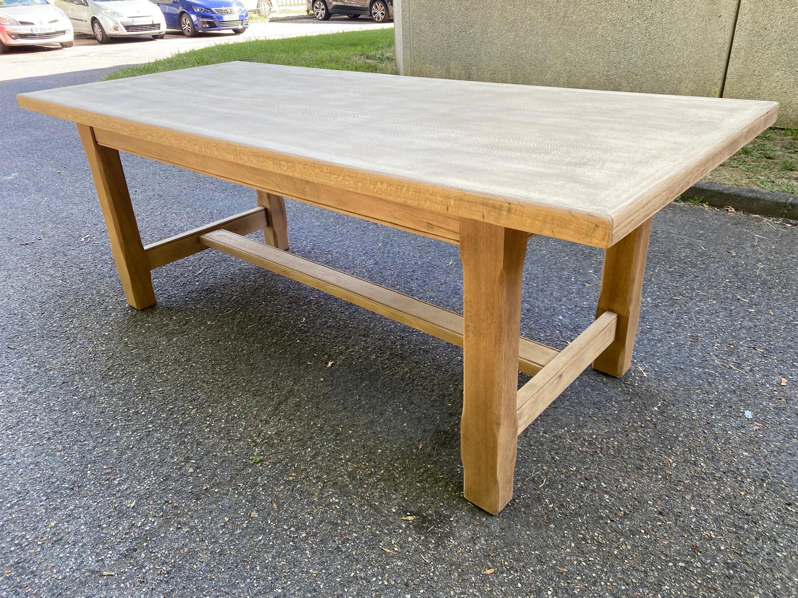 Renovated 1960s oak farmhouse dining table