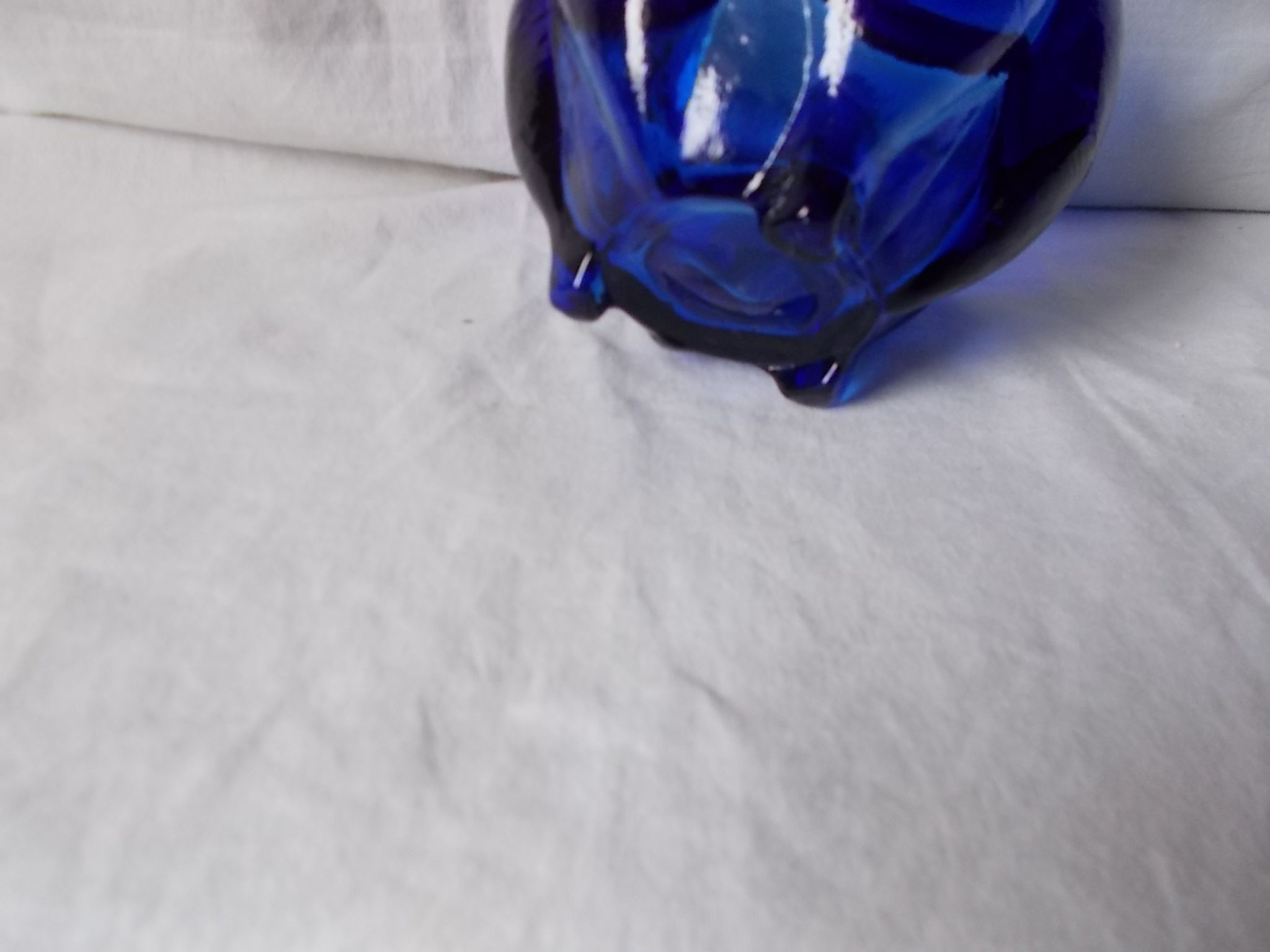 Blue glass vase