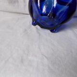 Vase en verre bleu