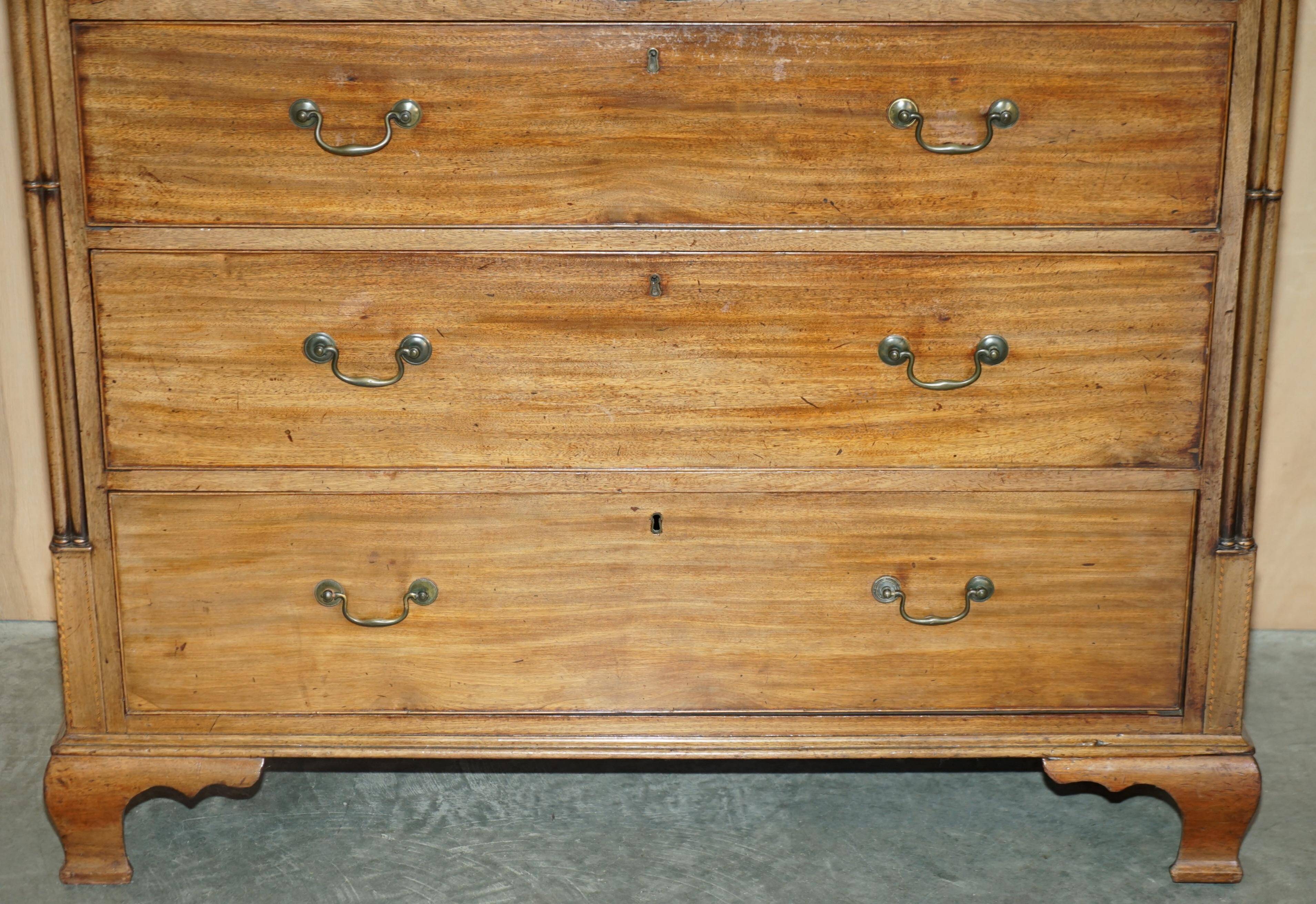 Grande commode antique Thomas Chippendale Sheraton Revival bois dur
