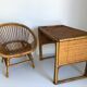 Bureau enfant en rotin avec son fauteuil