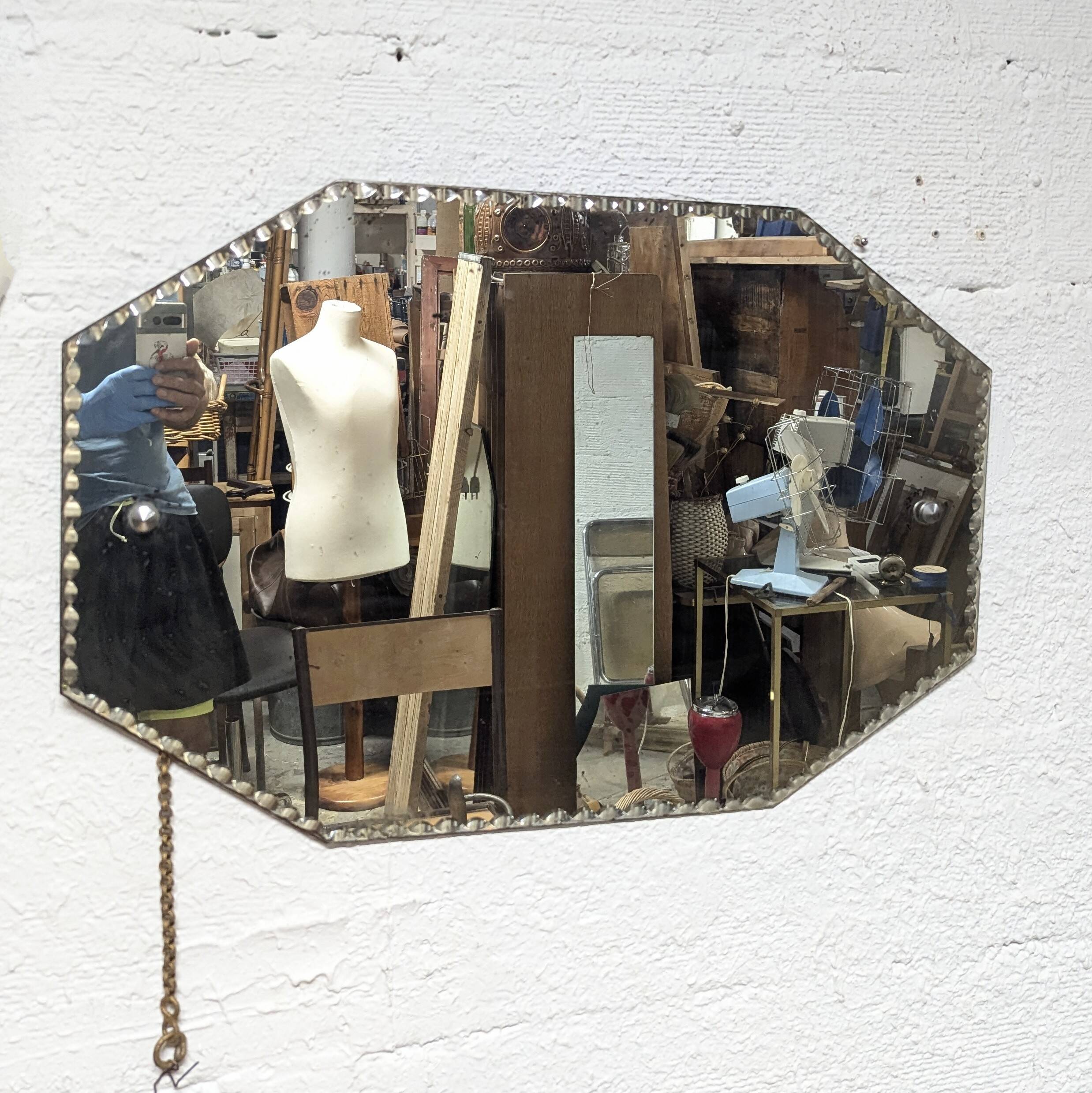 1930s beveled octagonal mirror