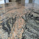 Pink granite desk table by George Ciancimino