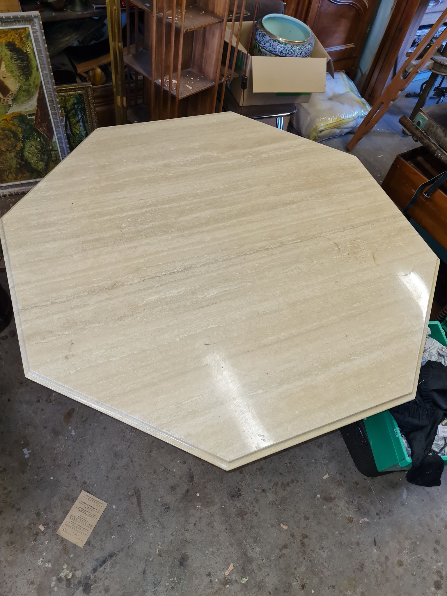Table de salle a manger plateau en marbre