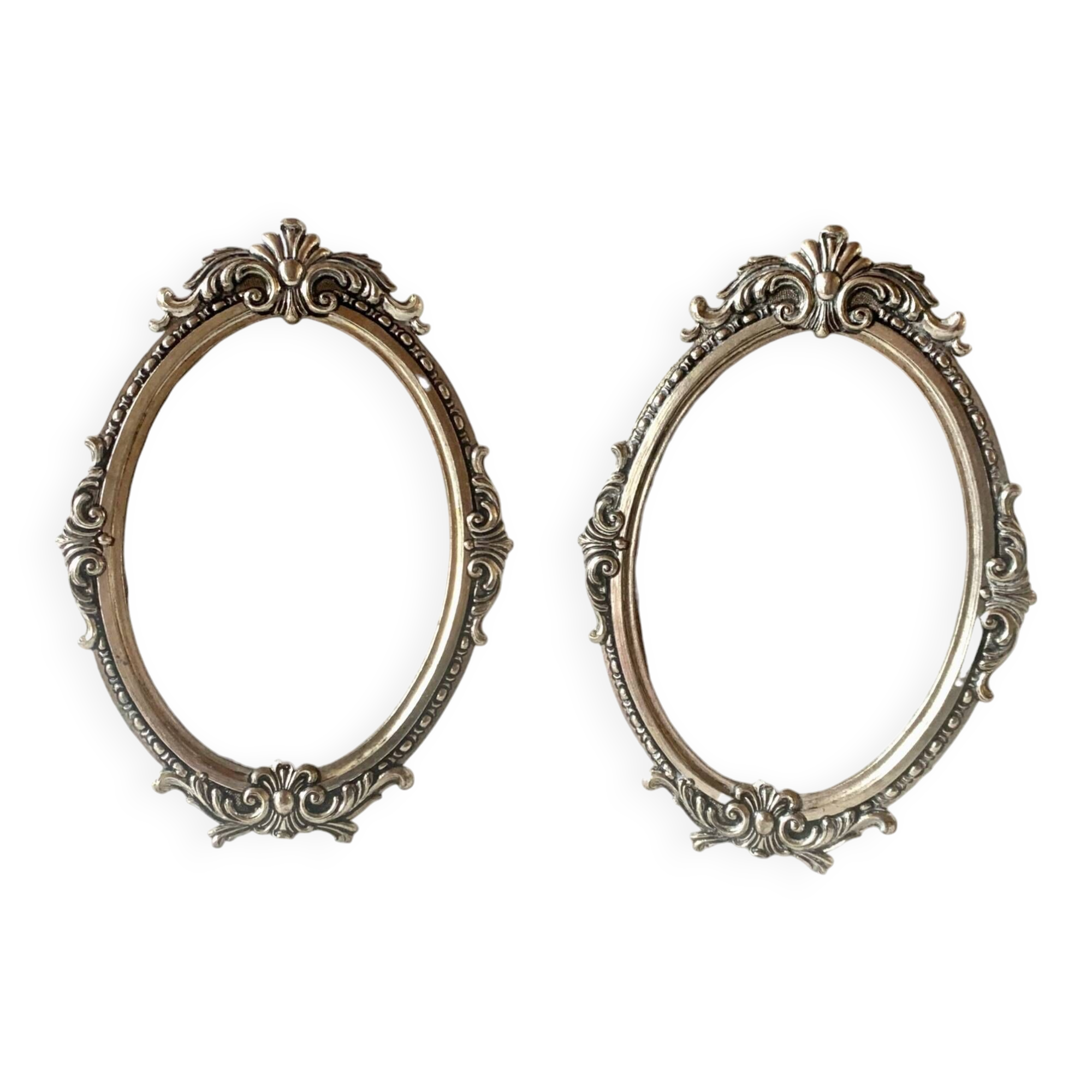Pair of vintage silver metal frames