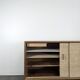 Modernist sideboard in oak with rattan doors.