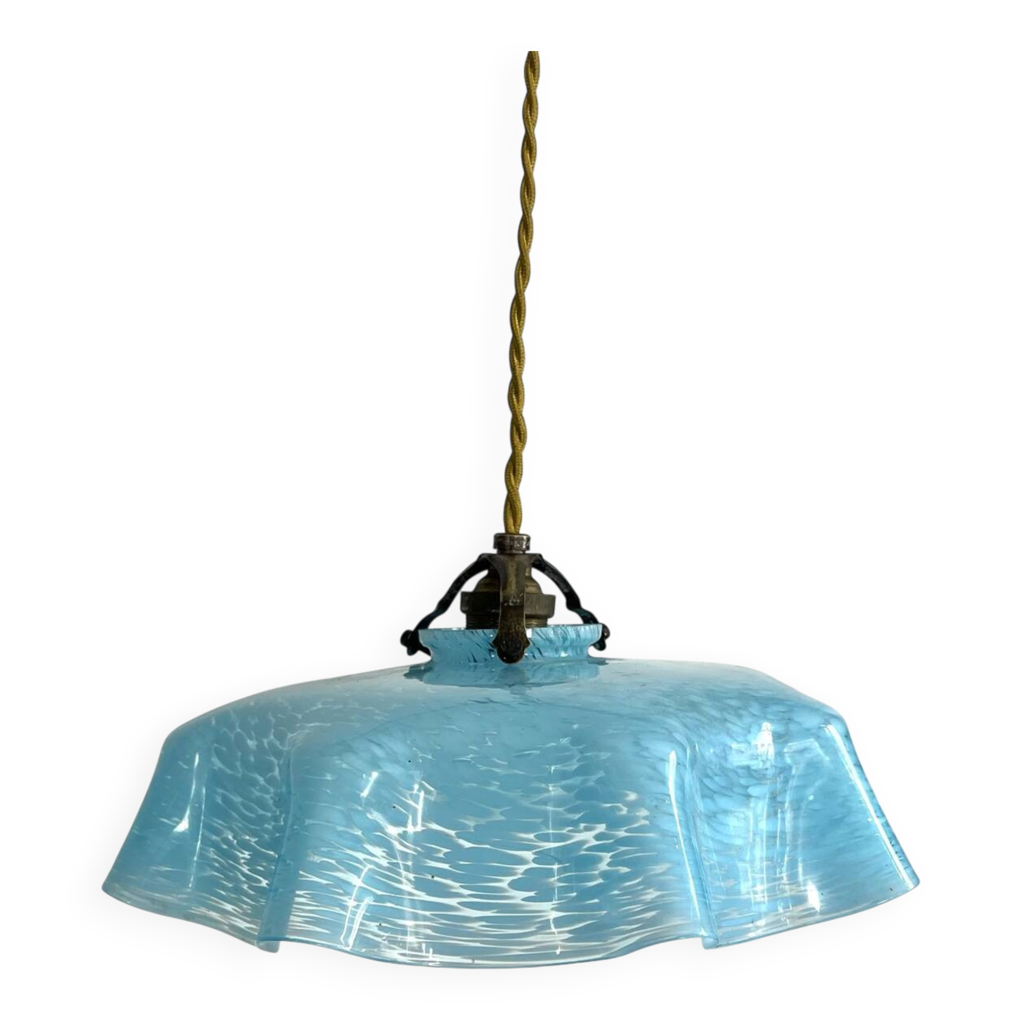 Clichy blue opaline pendant light