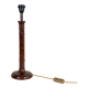 Hand-turned bramble wood lamp foot with golden twisted fabric cable