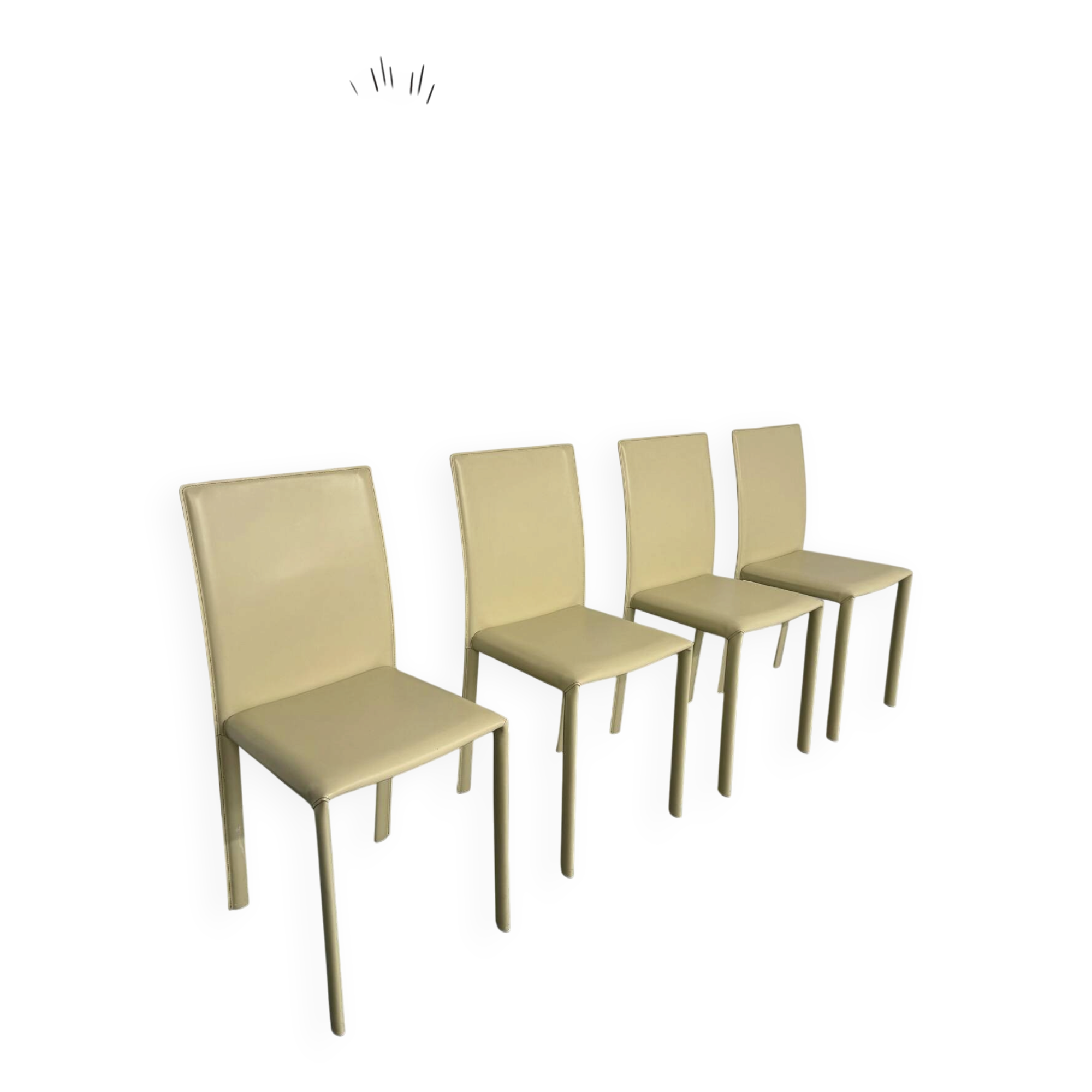 Set of 4 cream leather chairs contemporary design Colico Dress Up
