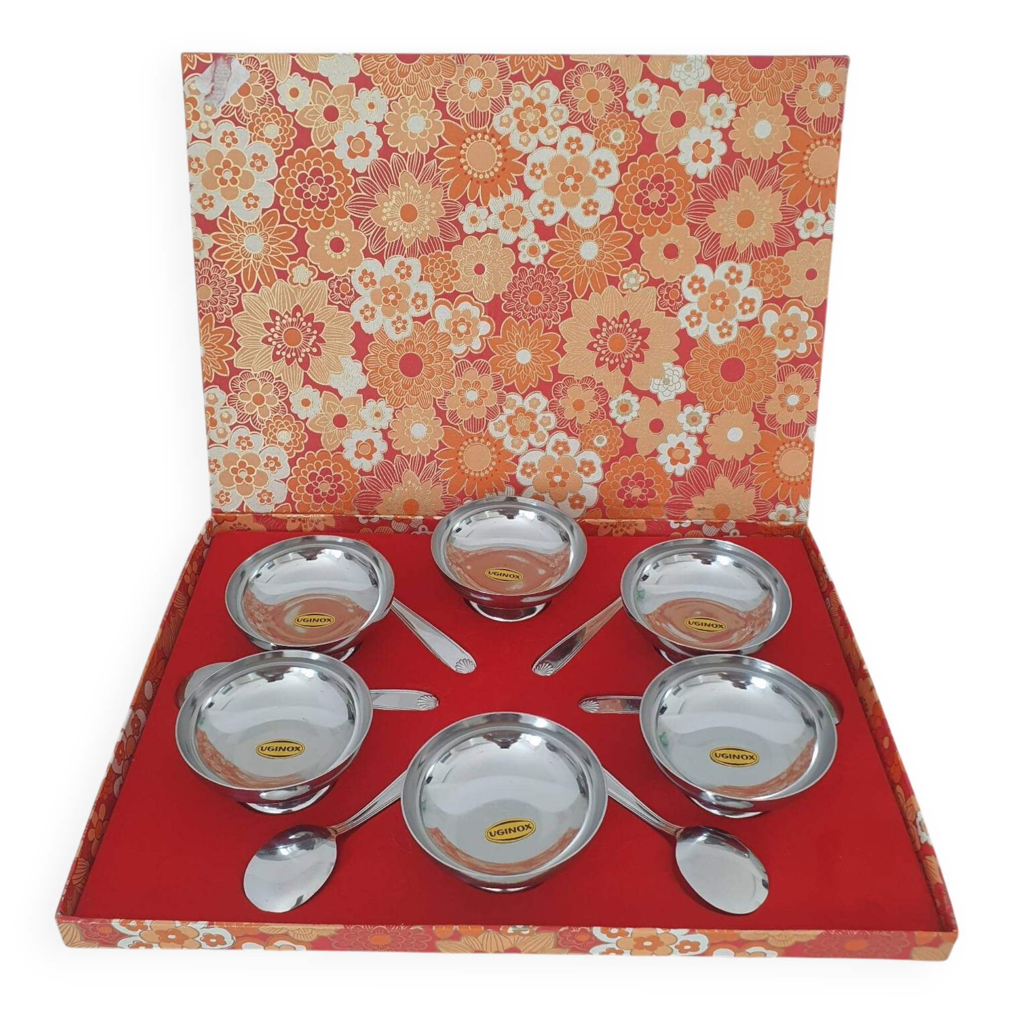 Set of 6 stainless steel 18/10 Uginox bowls