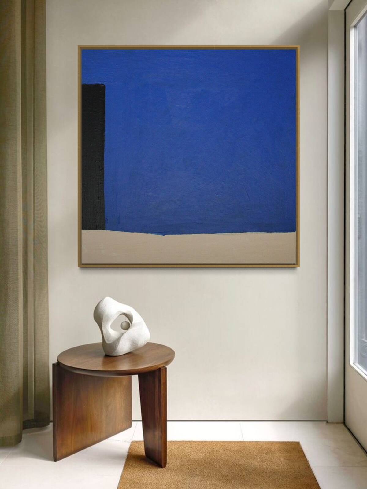 Original cobalt blue trio painting by Bodasca 80x80cm