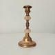 Antique brass and alabaster candlestick